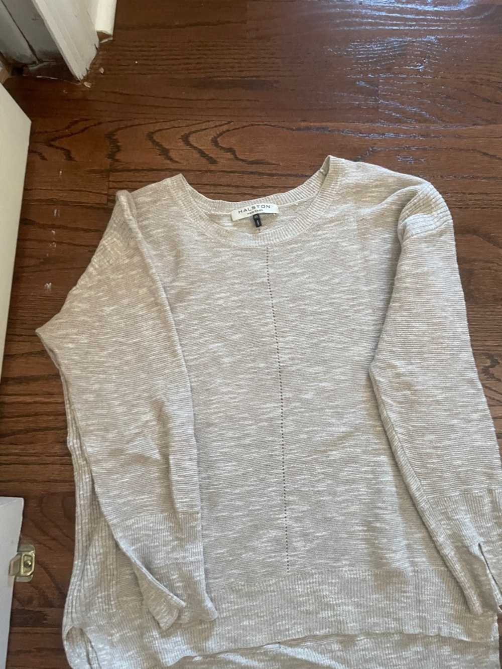 Halston Heritage Light Heather Gray Crewneck Sweater